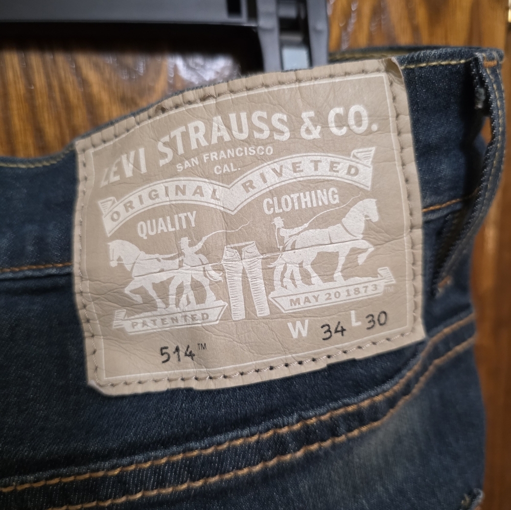 Levi's 514 Original Riveted Straight Cut Jeans 34x30 - Picture 5 of 7